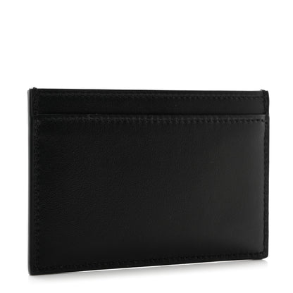 Celine Calfskin Logo Card Holder Black 3 of 8