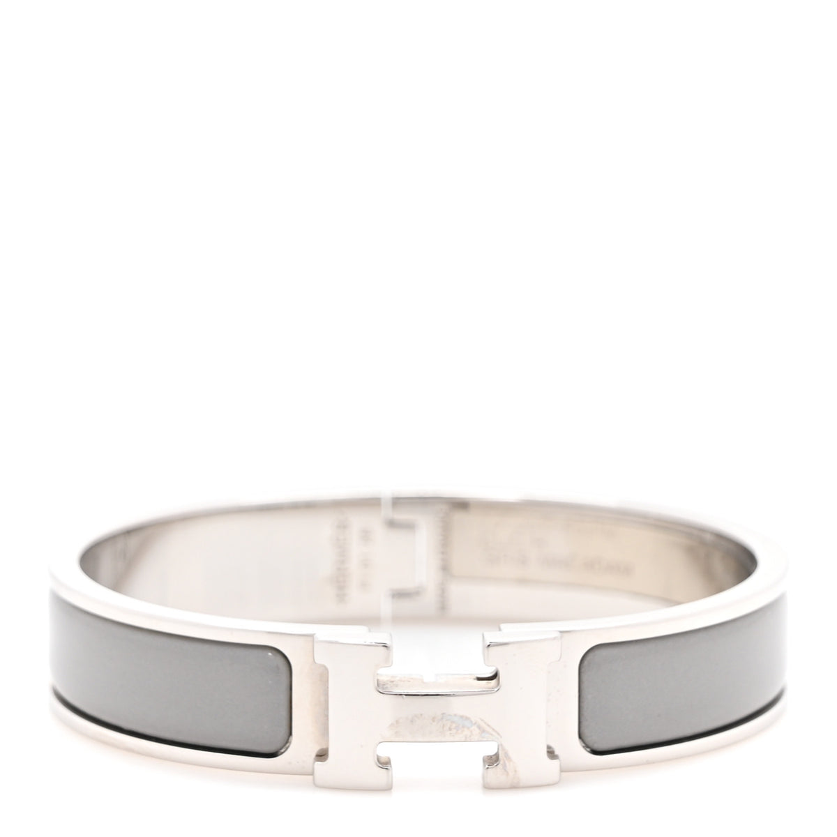 Enamel Narrow Clic Clac H Bracelet PM Gris Macadam