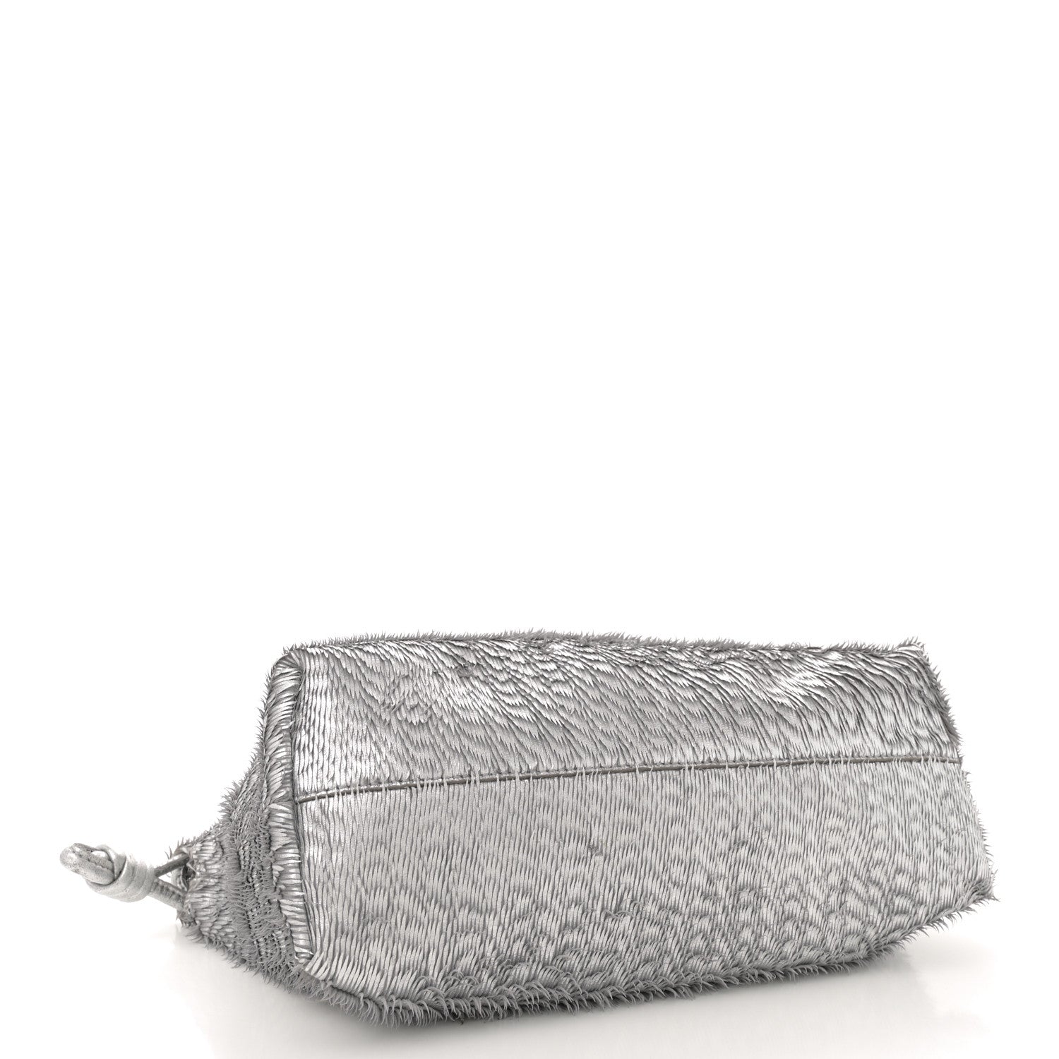 Loewe Metallic Nappa Calfskin Fringed Medium Chain Flamenco Knot Purse Silver 4 of 11