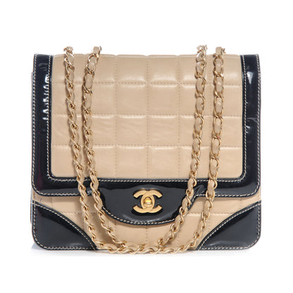 Chanel Lambskin and Patent Chocolate Bar Flap Beige 1 of 7
