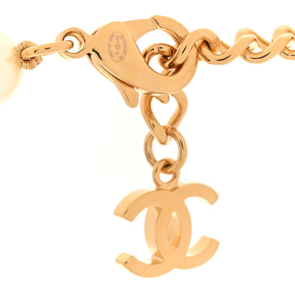 Chanel Pearl Resin CC Short Necklace Gold Black 4 of 5