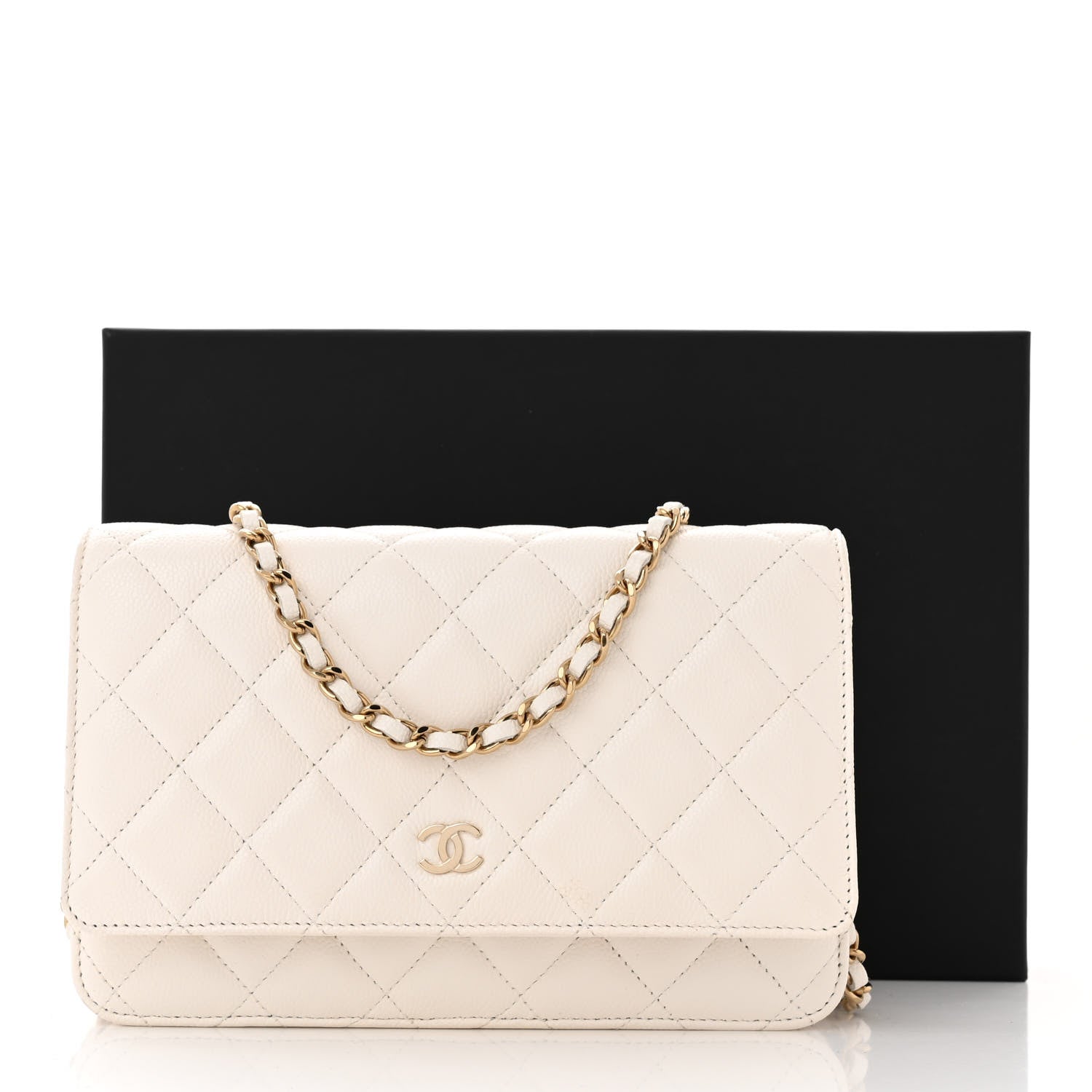 Chanel Caviar Quilted Wallet on Chain WOC White 12 of 12