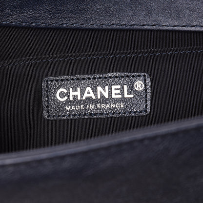 Chanel Metallic Calfskin Quilted Medium Boy Flap Blue 6 of 10