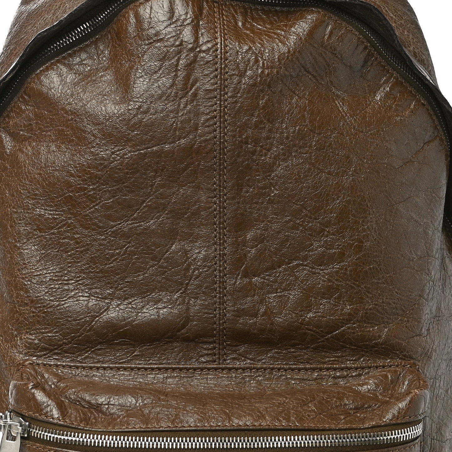 Agneau Classic Silver Hardware Backpack Brown