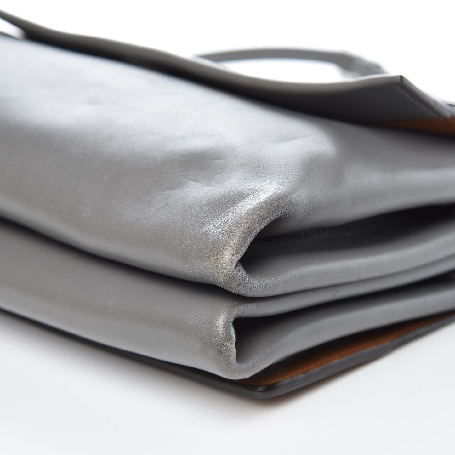 Vitello Soft Chain Horizontal Shoulder Bag Marmo Cannela