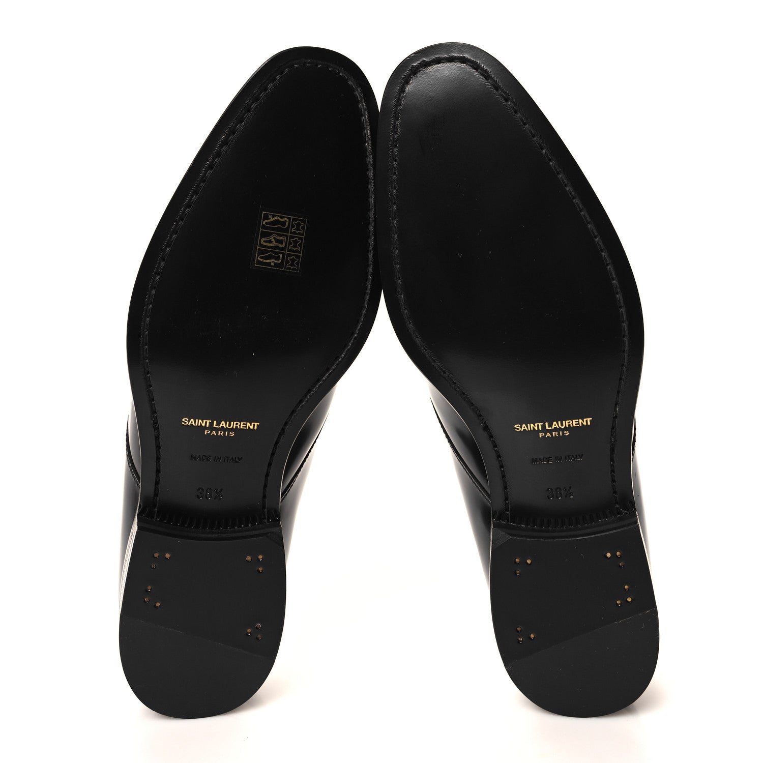 Saint Laurent Patent Calfskin Montaigne 25 Uniform 38.5 Black 5 of 8