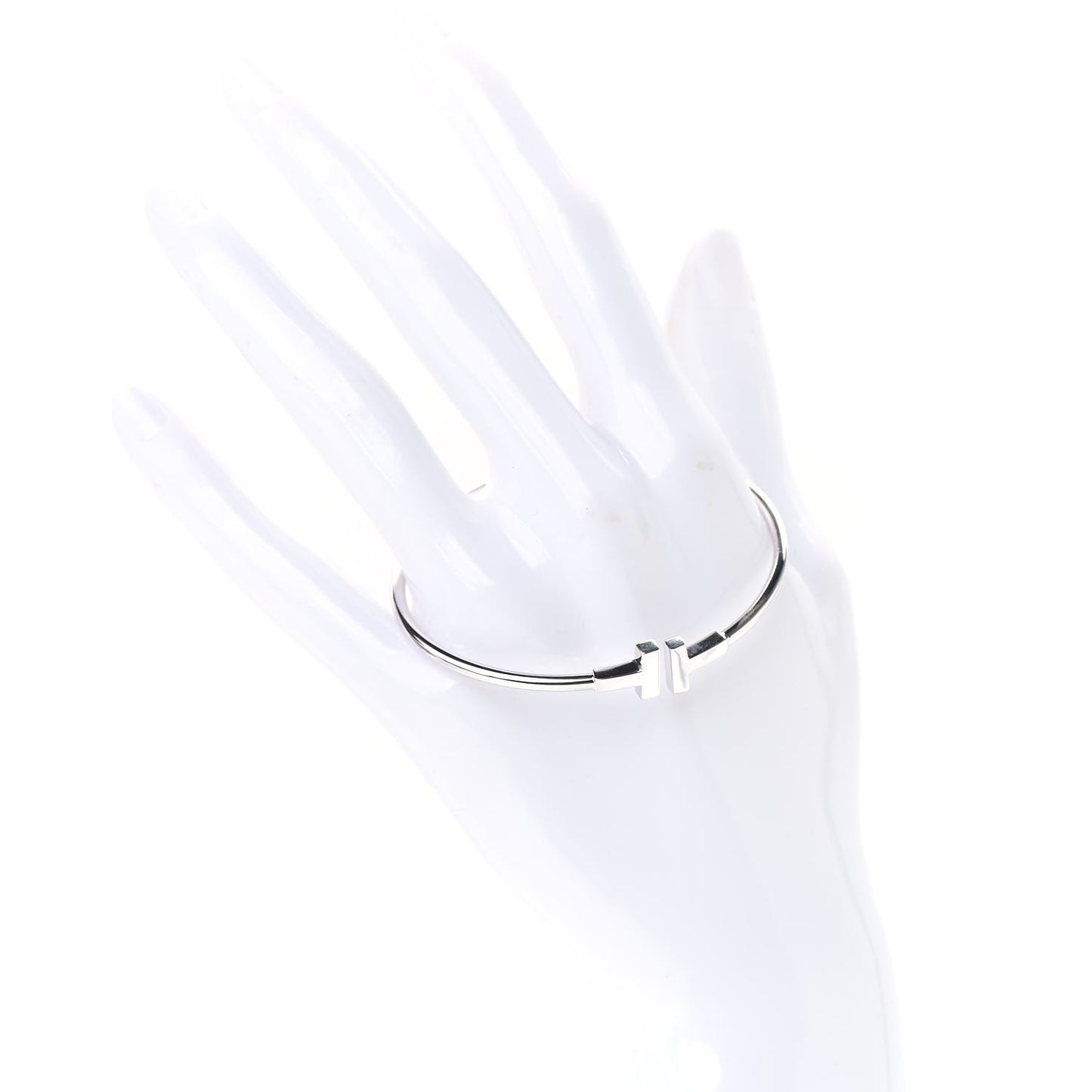 18K White Gold T Wire Bracelet