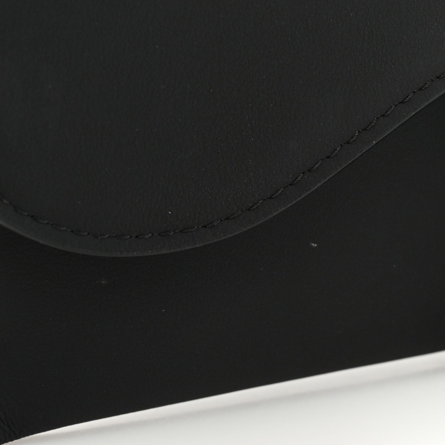 Ultra Matte Calfskin Saddle Chain Wallet Pouch Black