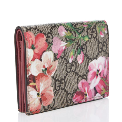 Gucci GG Supreme Monogram Blooms Card Case Beige Multicolor Dry Rose 3 of 11