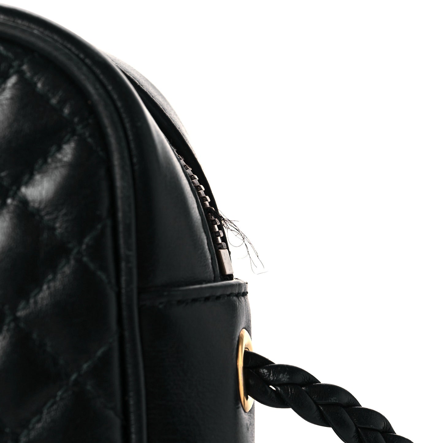 Calfskin Web Trapuntata Small GG Shoulder Bag Black