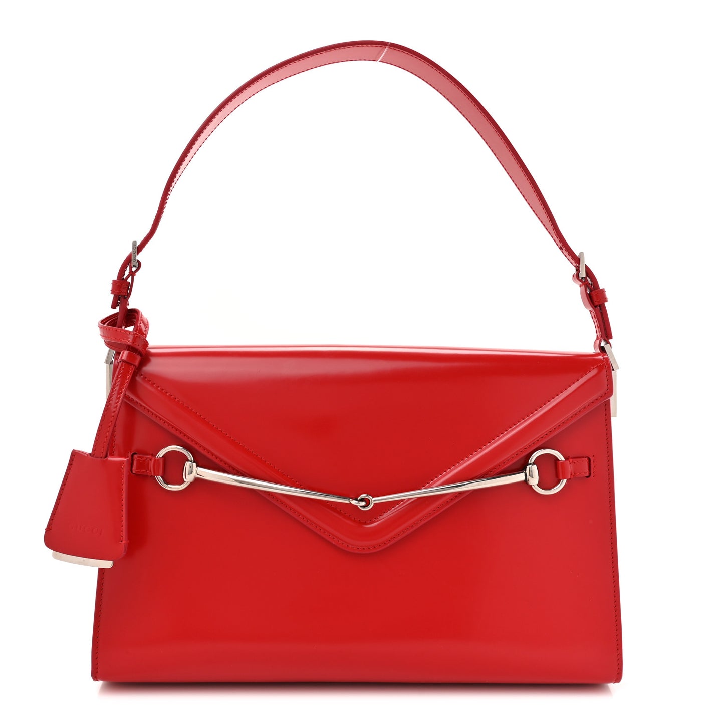 Master Lux Calfskin Horsebit Slim Shoulder Bag Beret Red