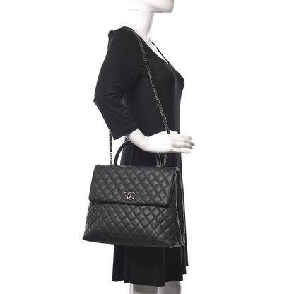 Chanel Caviar Lizard Quilted Large Coco Handle Flap Black 3 of 17