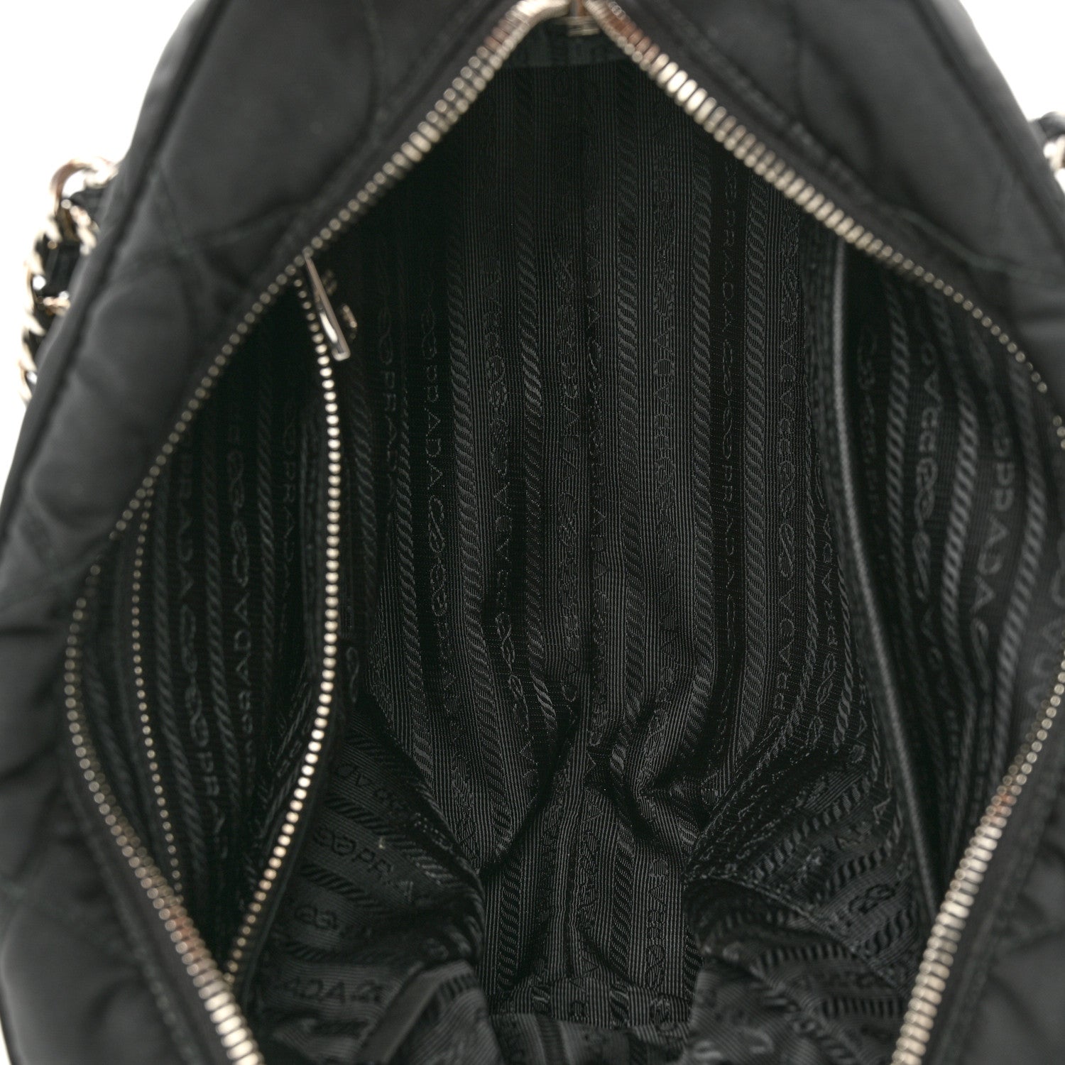 Prada Nylon Tessuto Impuntu Quilted Shoulder Bag Black 5 of 9