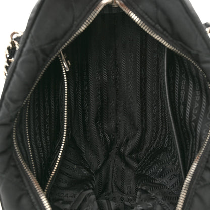 Prada Nylon Tessuto Impuntu Quilted Shoulder Bag Black 5 of 9