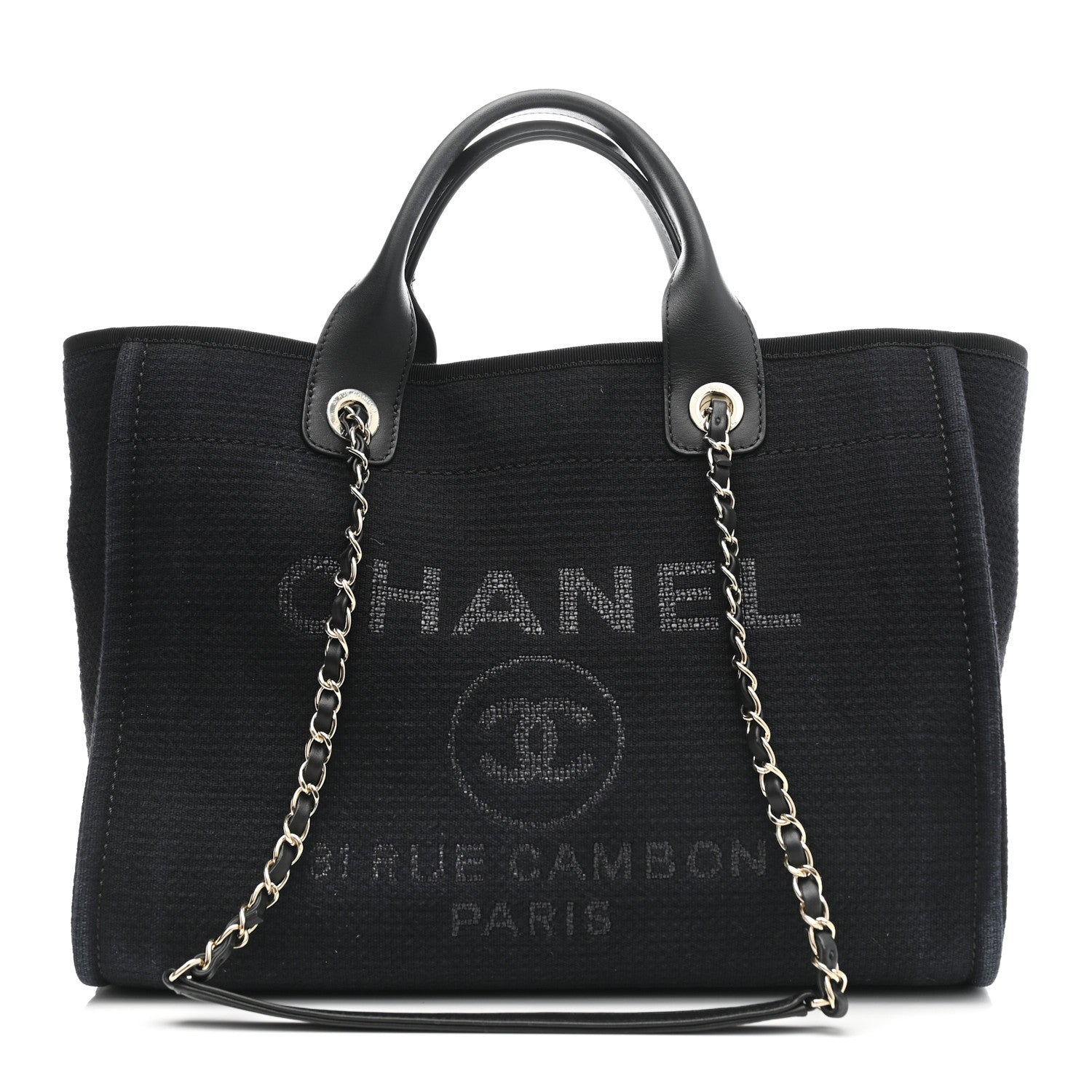Chanel Mixed Fibers Small Deauville Tote Black 1 of 14
