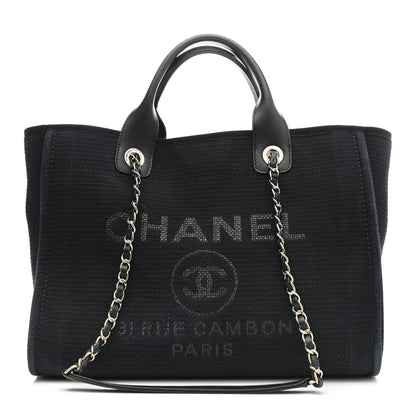 Chanel Mixed Fibers Small Deauville Tote Black 1 of 14