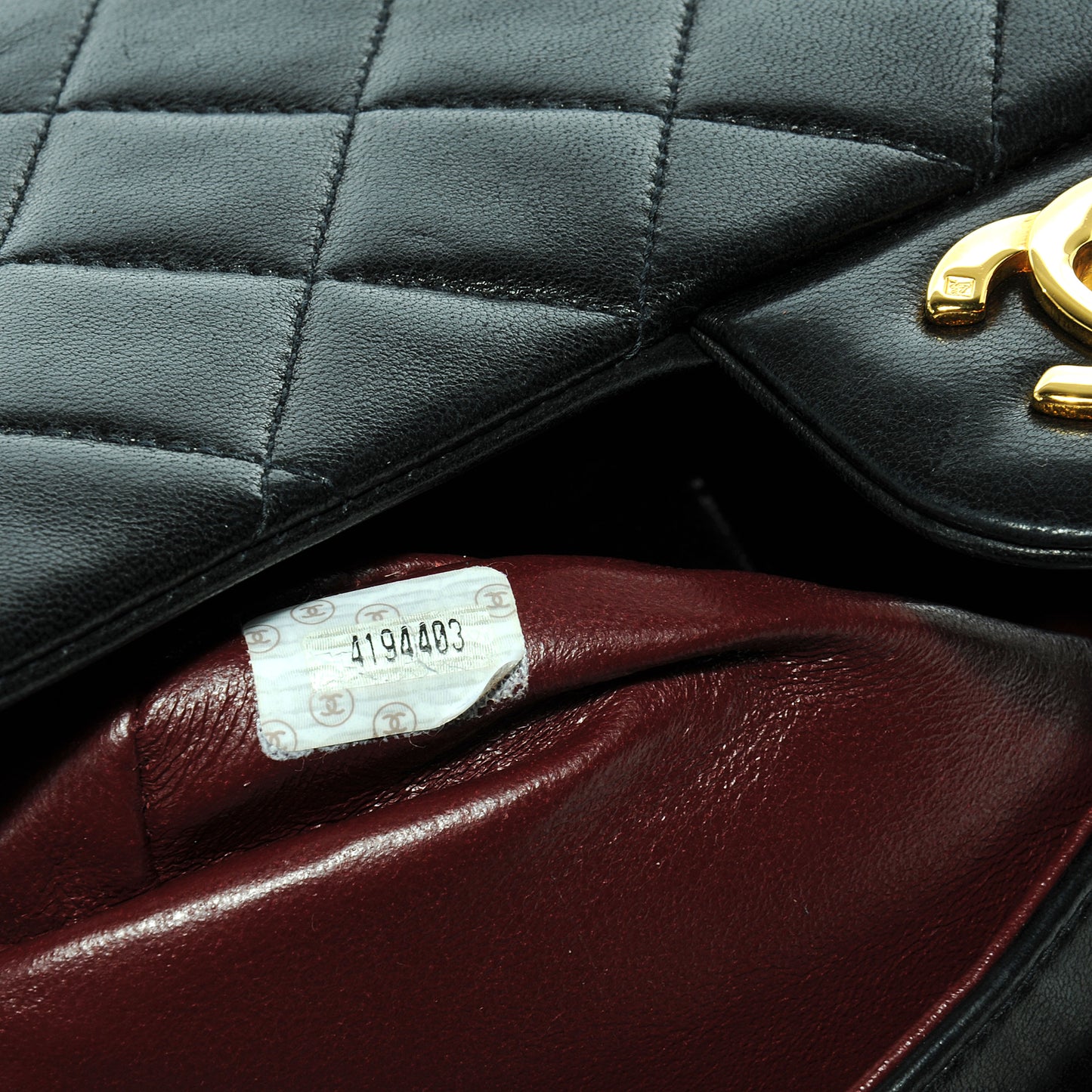 Lambskin Medium Double Flap Black