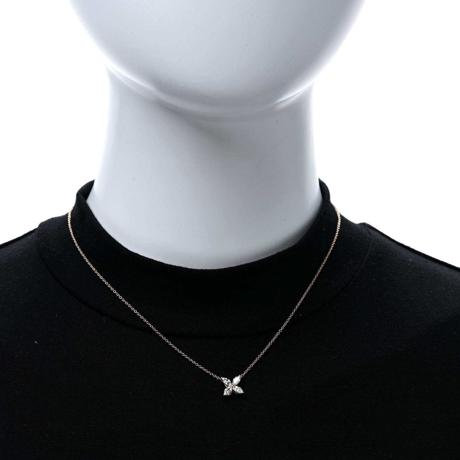 Tiffany 18K Rose Gold Diamond Medium Victoria Necklace 3 of 5