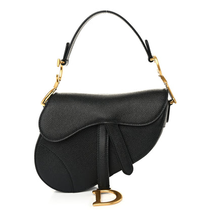 Christian Dior Grained Calfskin Mini Saddle Bag Black 1 of 12