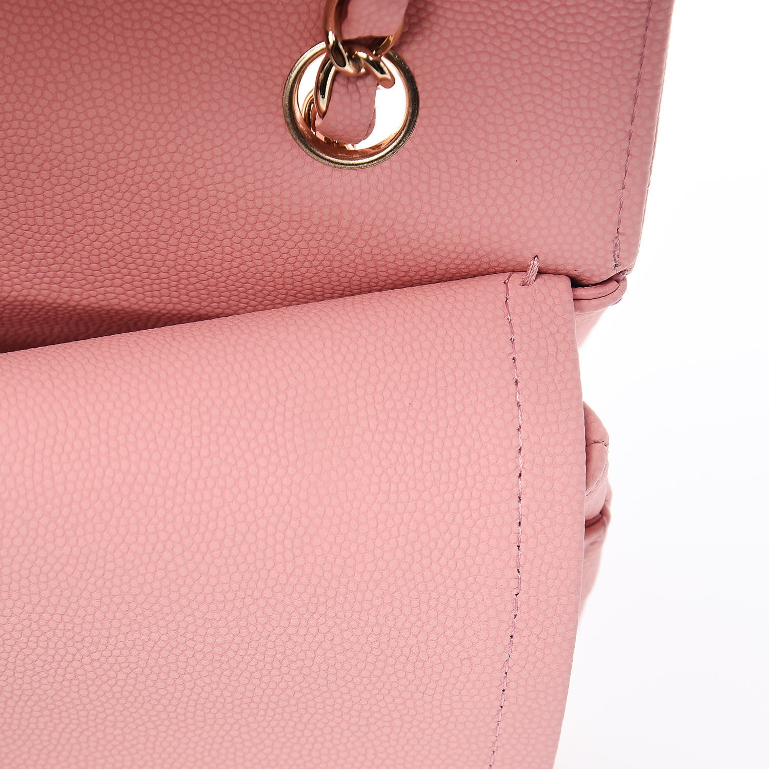 Chanel Caviar Chevron Quilted Medium Double Flap Pink 15 of 18