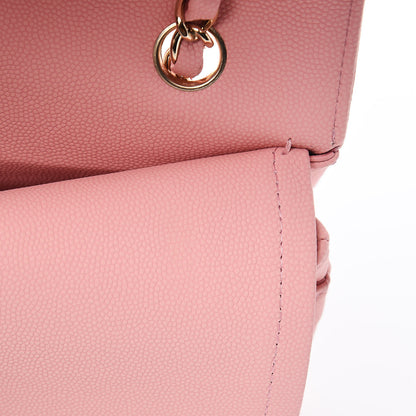 Chanel Caviar Chevron Quilted Medium Double Flap Pink 15 of 18