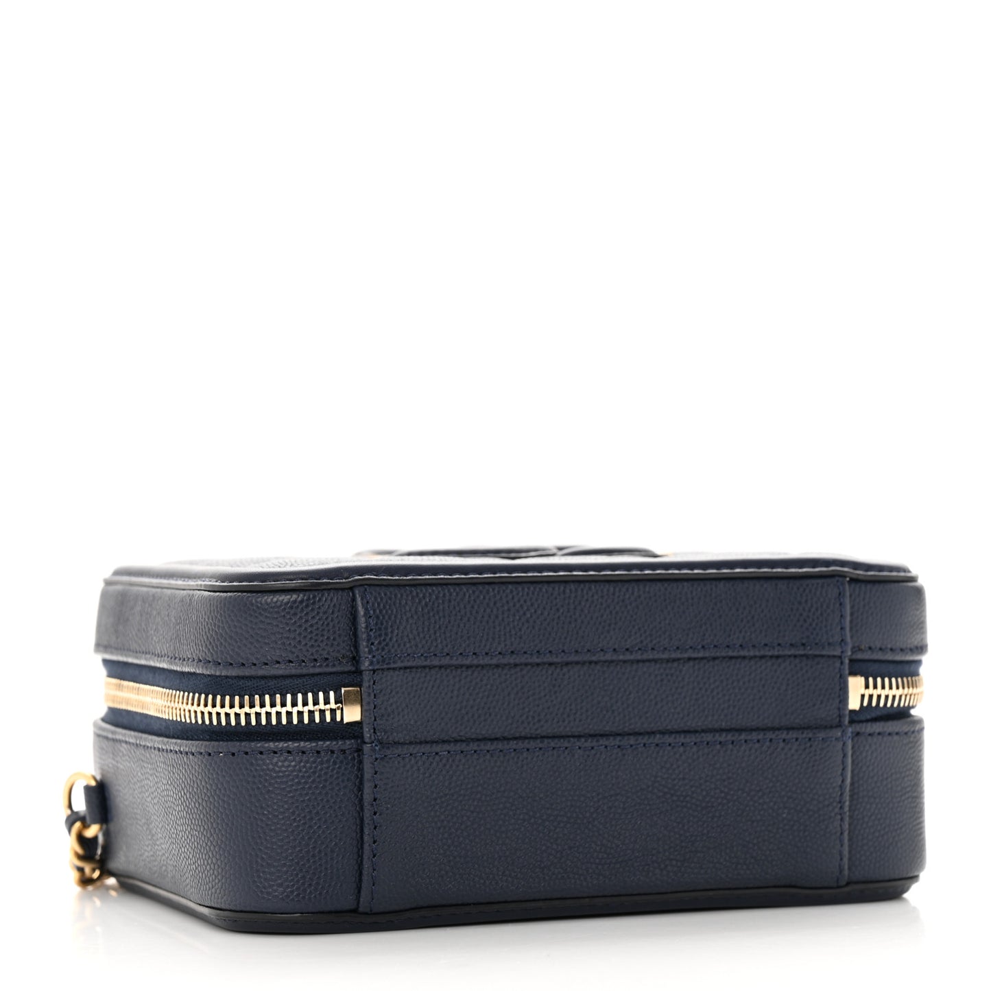 Caviar Quilted Small CC Filigree Vanity Case Navy