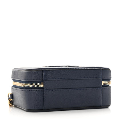 Chanel Caviar Quilted Small CC Filigree Vanity Case Navy 4 of 10