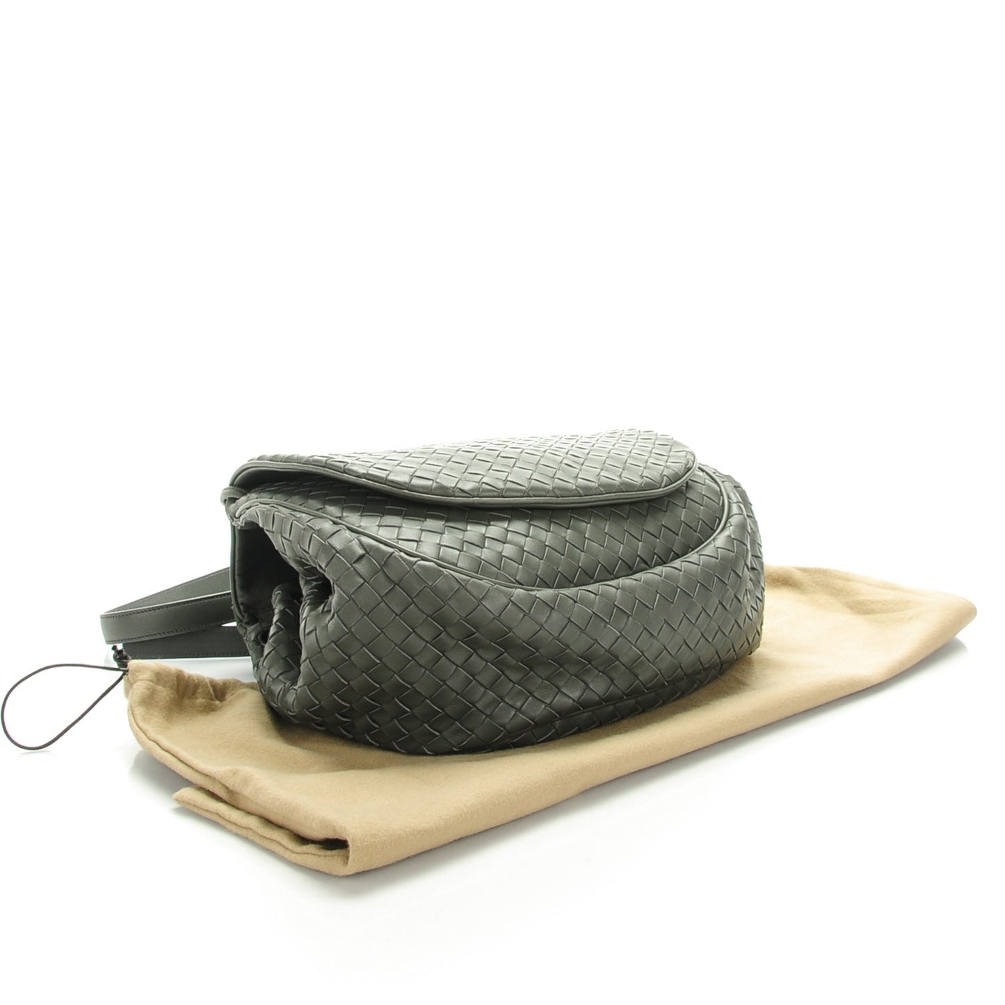 Nappa Intrecciato Messenger Bag New Light Grey
