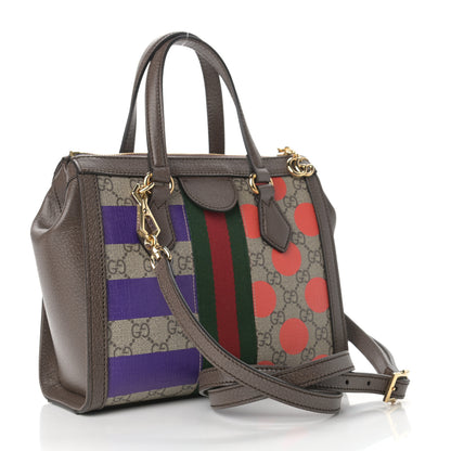 Gucci GG Supreme Monogram Equestrian Web Small Ophidia Tote Bag Beige Multicolor New Acero 3 of 9