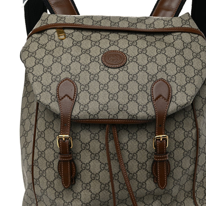 Gucci GG Supreme Monogram Azalea Calfskin Medium Retro Interlocking G Buckle Backpack Beige Ebony Brown Sugar 8 of 15