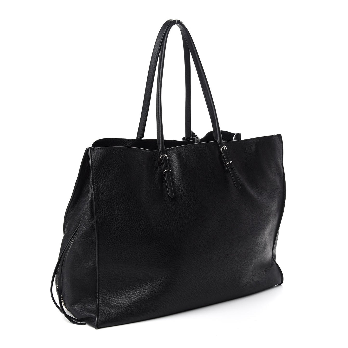 Supple Calfskin Papier A4 Zip Around Tote Black