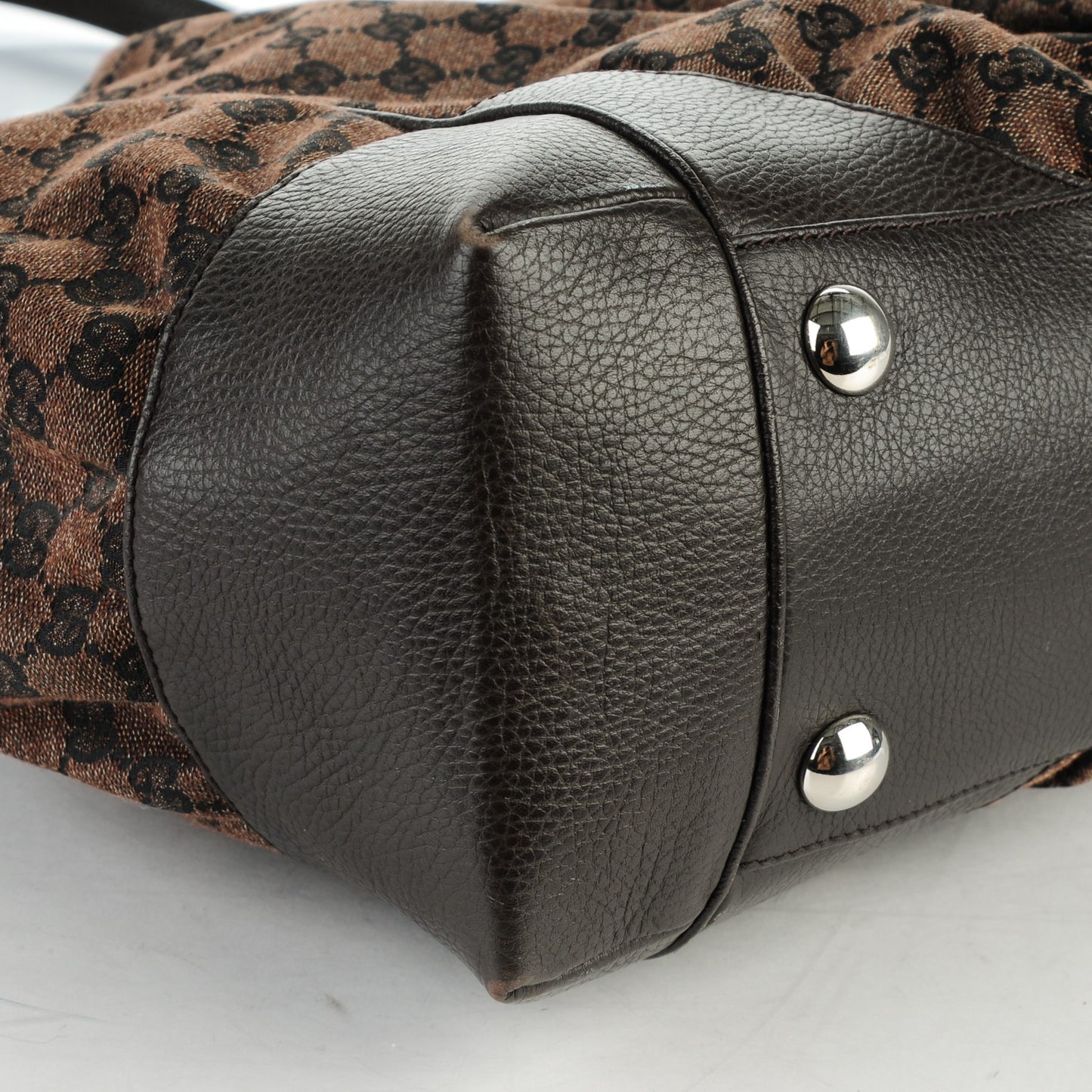 Monogram Denim Full Moon Tote Dark Brown