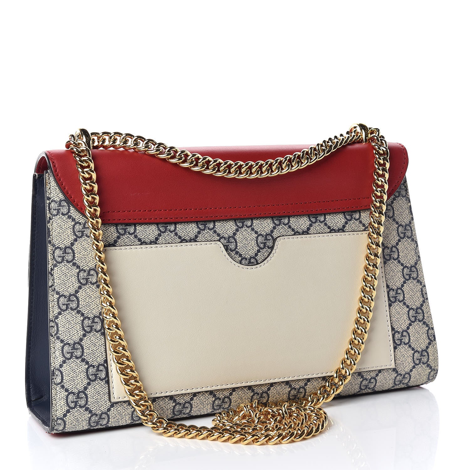 Gucci GG Supreme Monogram Moon Calfskin Medium Padlock Shoulder Bag Beige Blue Hibiscus Red Mystic White 3 of 12