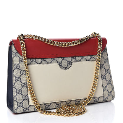 Gucci GG Supreme Monogram Moon Calfskin Medium Padlock Shoulder Bag Beige Blue Hibiscus Red Mystic White 3 of 12