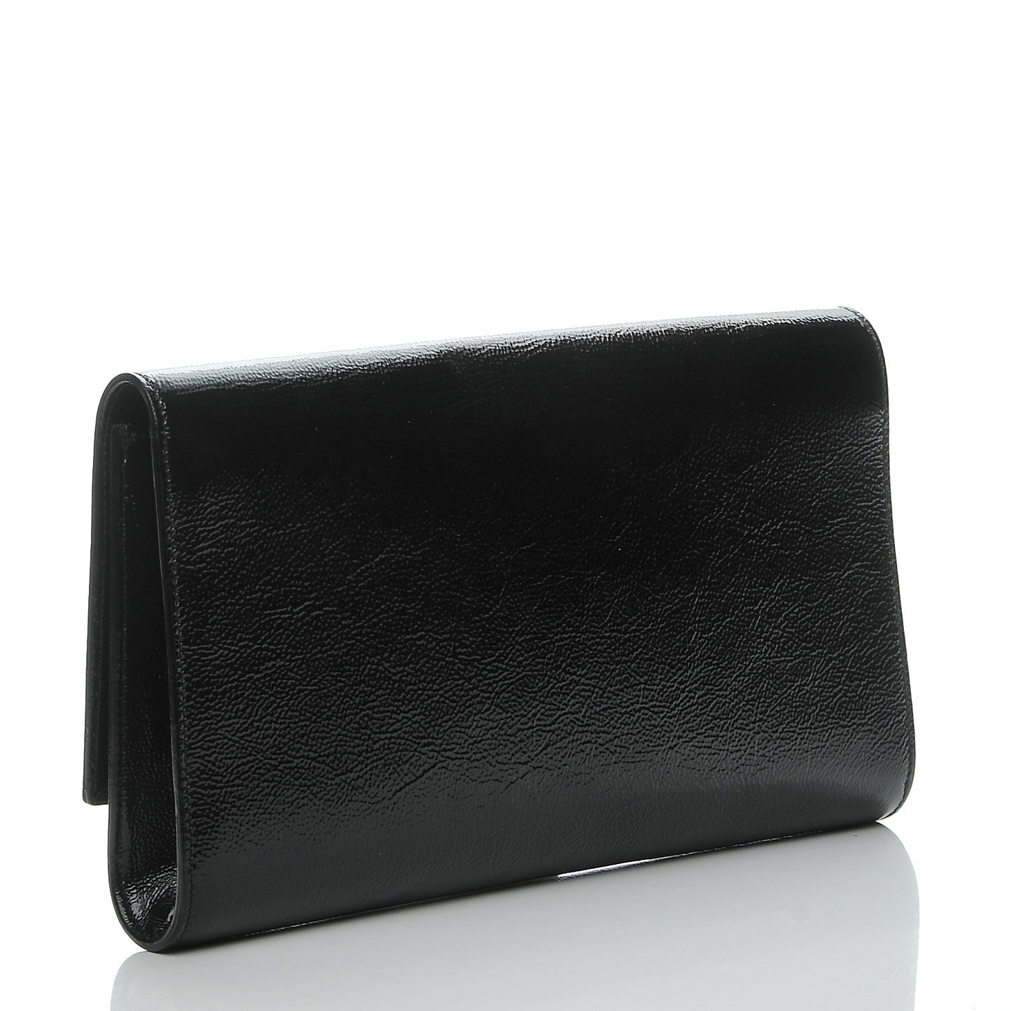 Textured Patent Monogram Large Belle De Jour Clutch Black