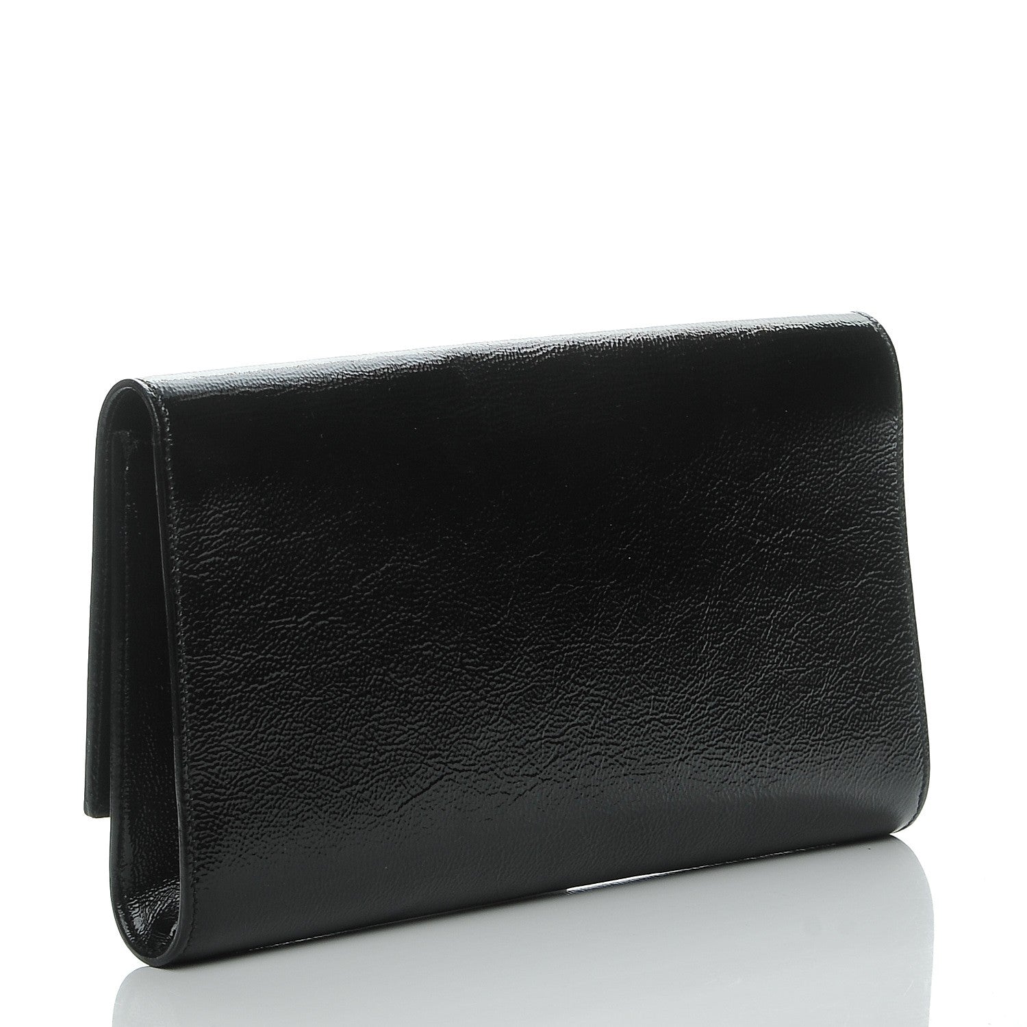 Saint Laurent Textured Patent Monogram Large Belle De Jour Clutch Black 3 of 7
