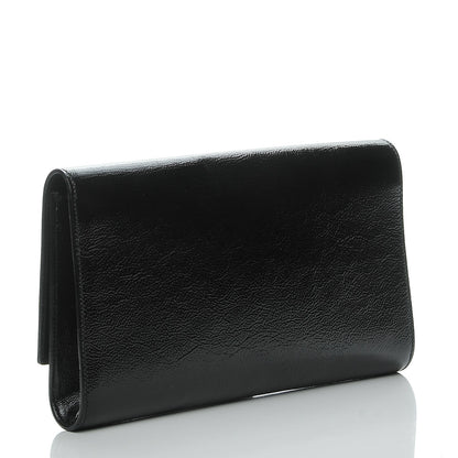 Saint Laurent Textured Patent Monogram Large Belle De Jour Clutch Black 3 of 7
