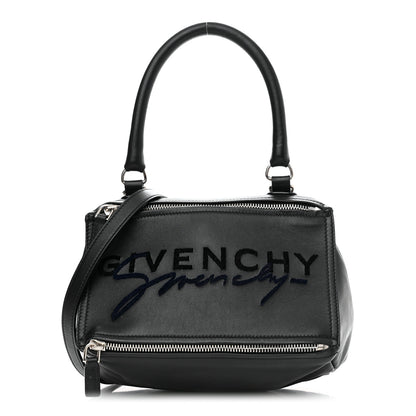 Givenchy Sugar Goatskin Velvet Logo Small Pandora Black 1 of 12
