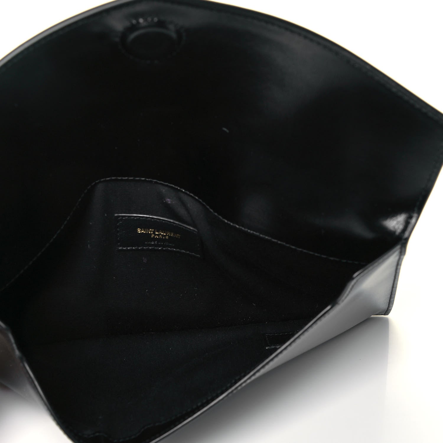 Saint Laurent Smooth Shiny Calfskin Monogram Uptown Pouch Black 6 of 9