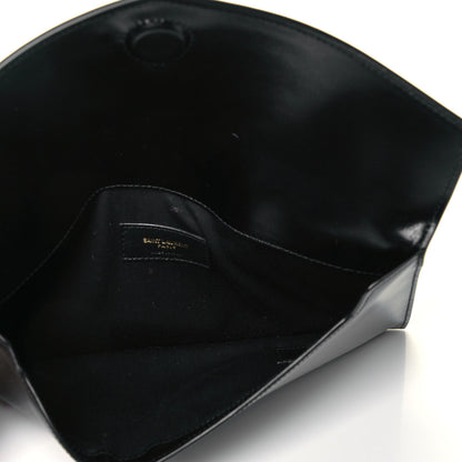 Saint Laurent Smooth Shiny Calfskin Monogram Uptown Pouch Black 6 of 9