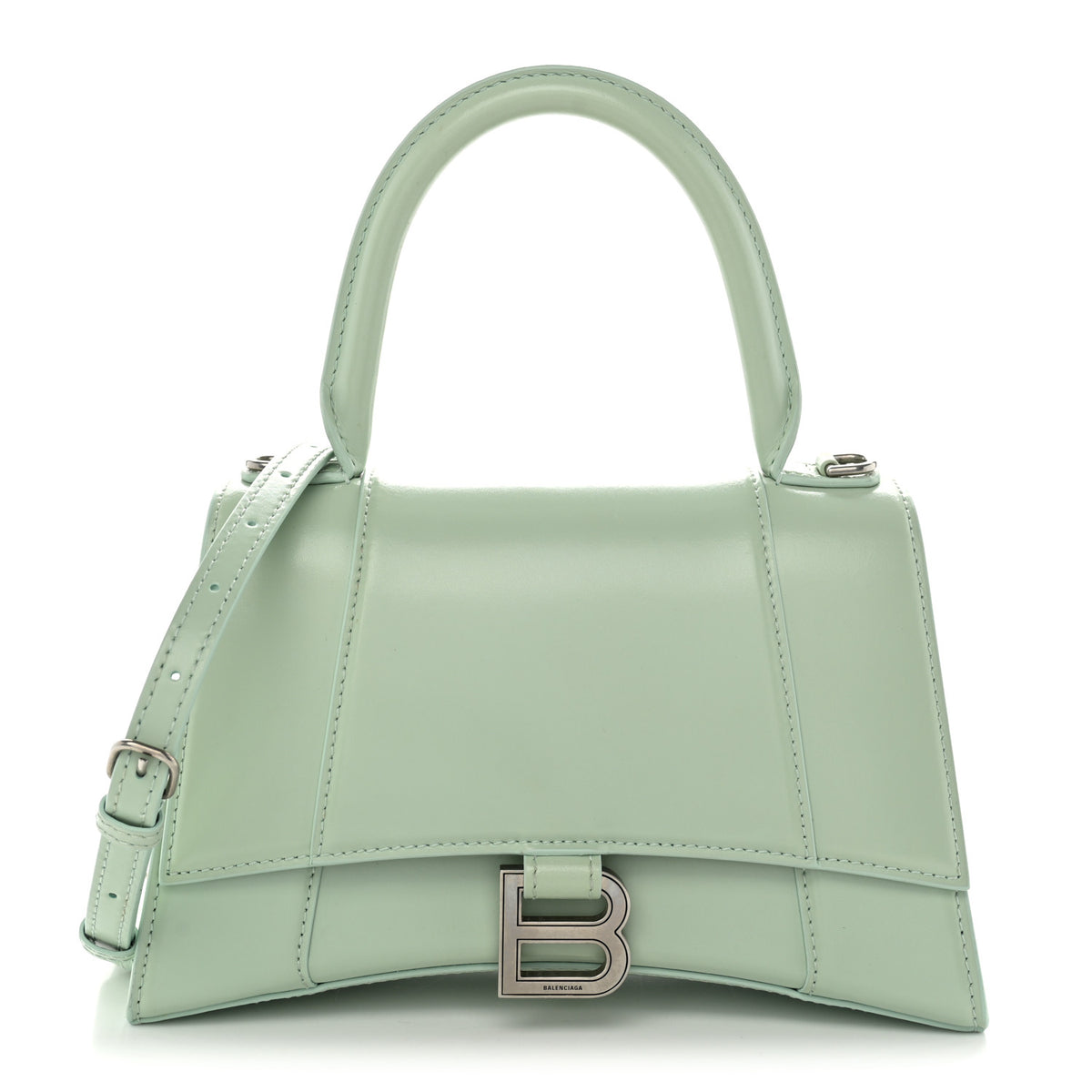 Balenciaga Shiny Box Calfskin Small Hourglass Top Handle Bag Light Green 1 of 10