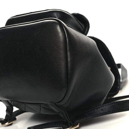 Chanel Lambskin Quilted Small Duma Drawstring Backpack Black 10 of 10