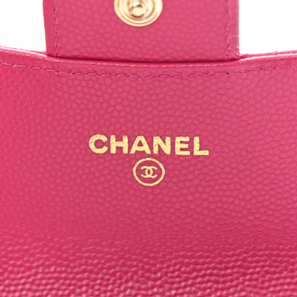 Chanel Caviar Quilted Flap Card Holder Wallet Fuchsia 6 of 9