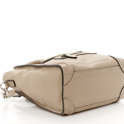 Celine Drummed Calfskin Nano Luggage Dune 9 of 12