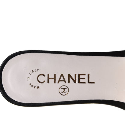 Chanel Pearl Embroidery CC Mules 37.5 Black White 6 of 11