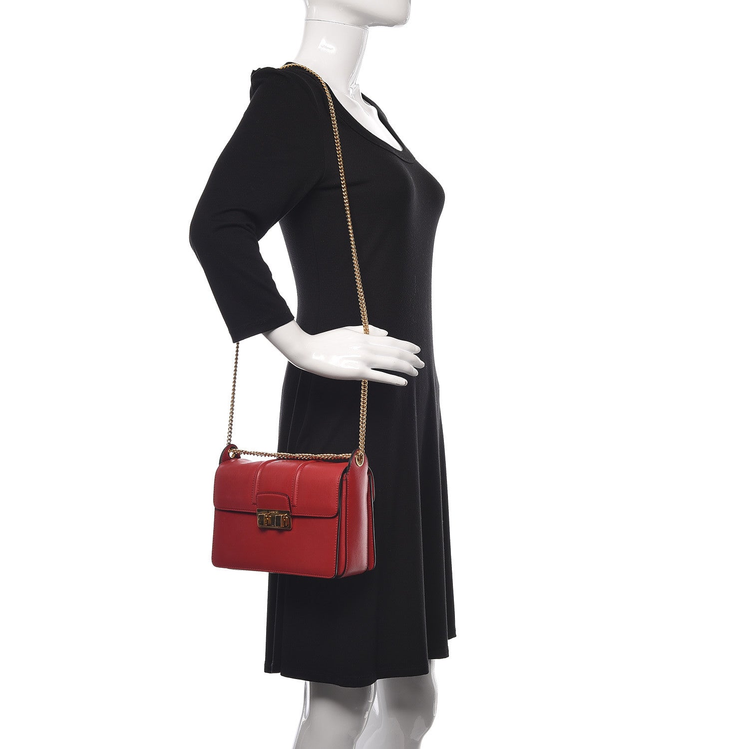 Lanvin Smooth Calfskin Small Jiji Shoulder Bag Red 2 of 9