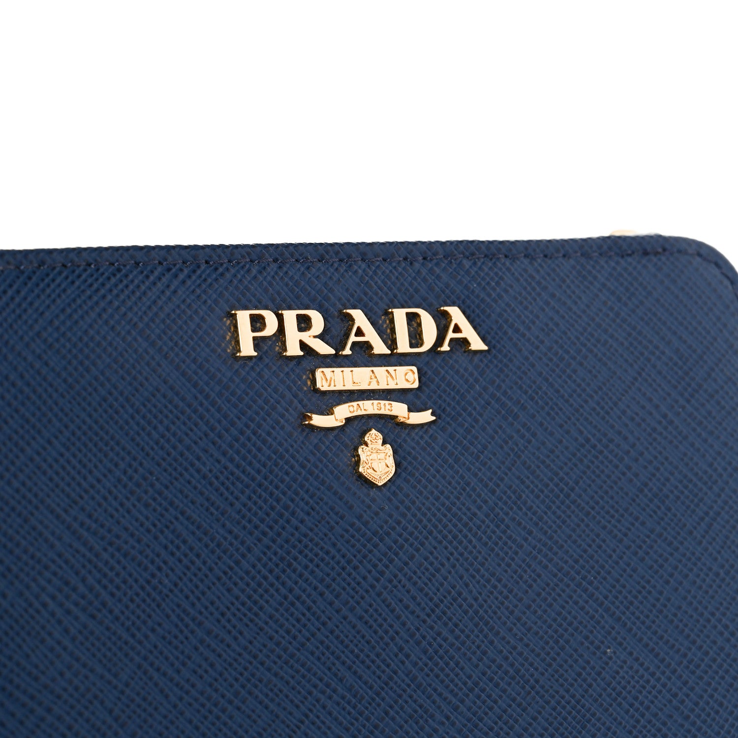 Prada Saffiano Metal Compact Wallet Cobalto 8 of 9