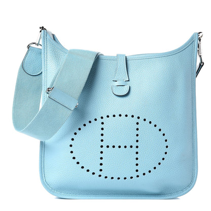 Hermes Taurillon Clemence Evelyne III PM Bleu Atoll 1 of 10