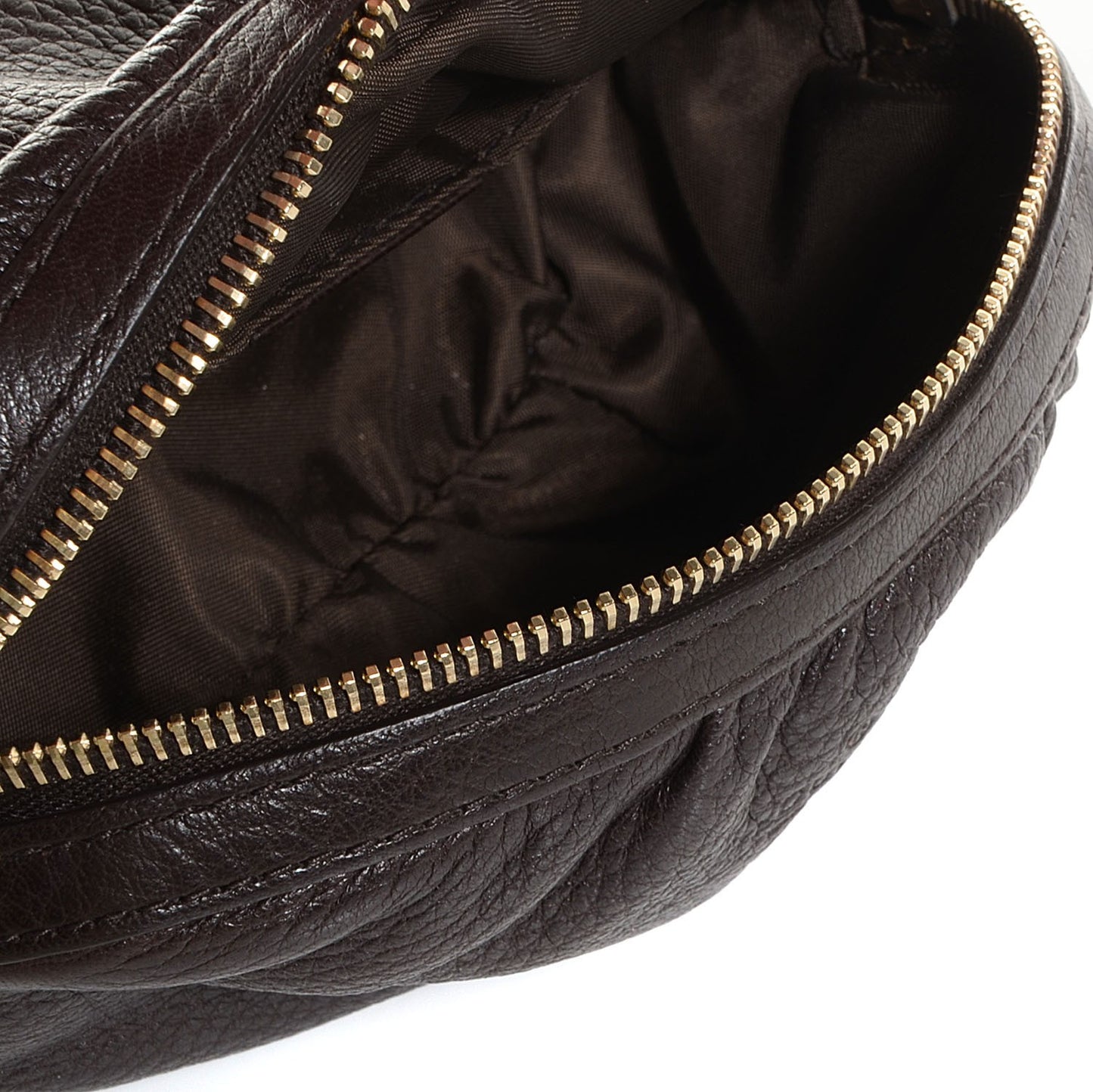 Deerskin Medium Bamboo Cosmetic Case Dark Brown