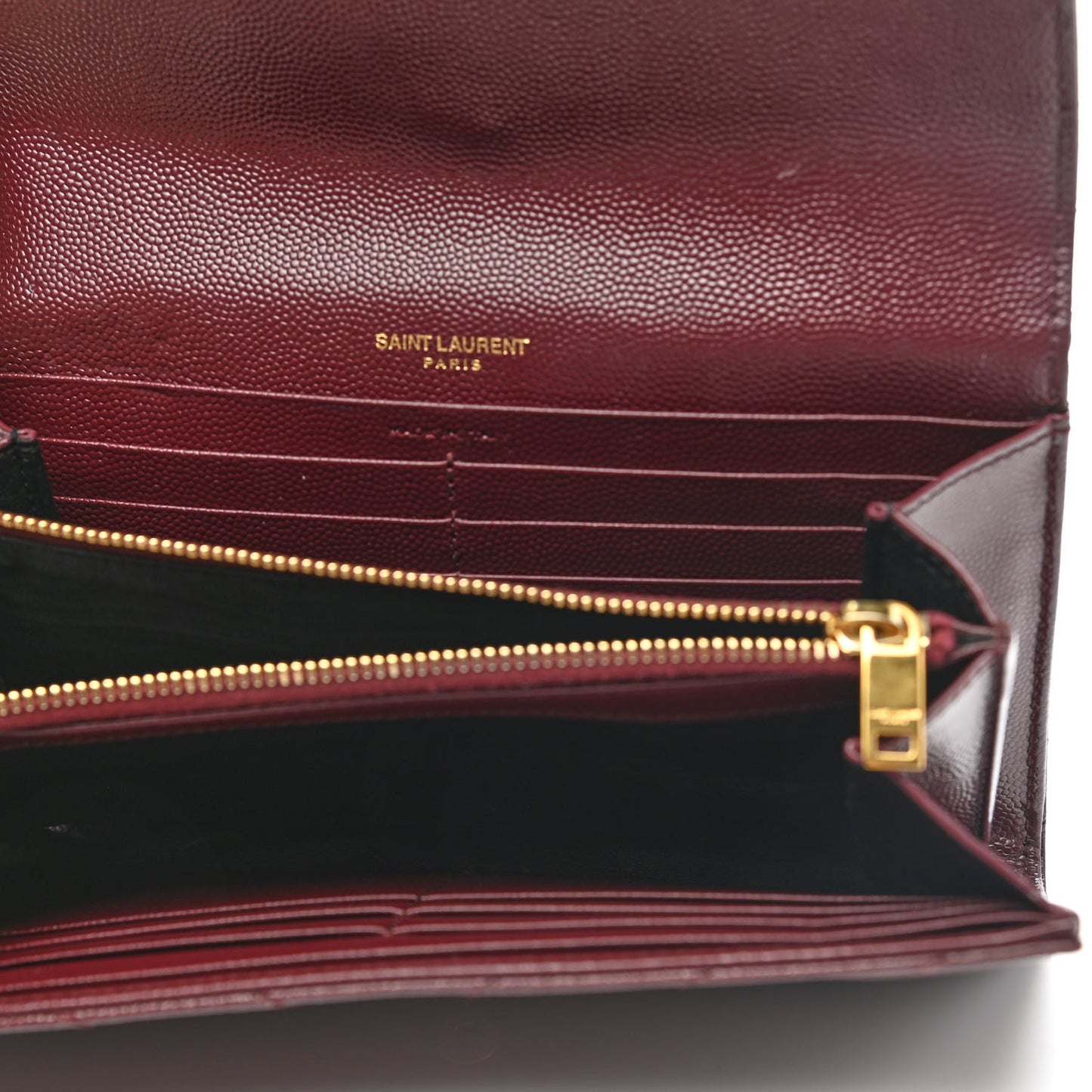 Grain De Poudre Matelasse Chevron Monogram Flap Wallet Rouge Legion